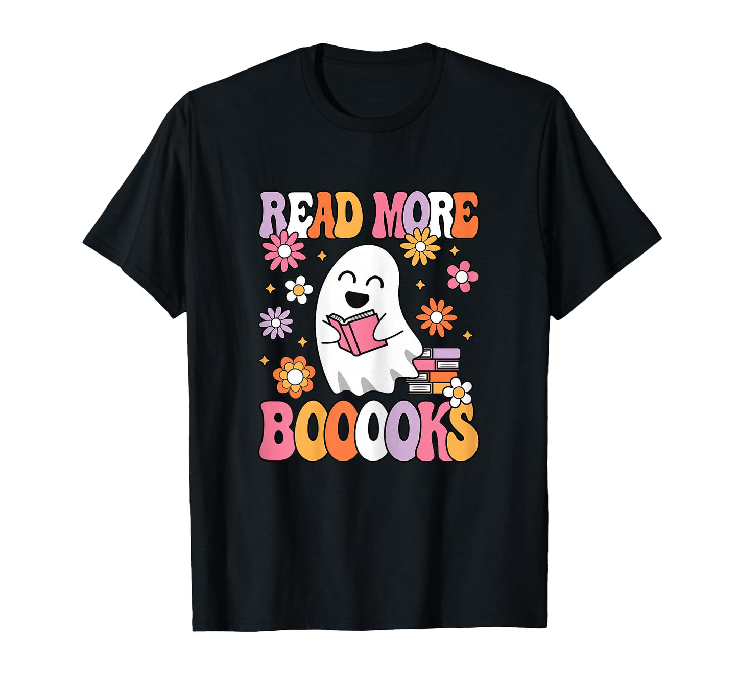 Read More Books Groovy Funny Halloween Teacher Women T-Shirt