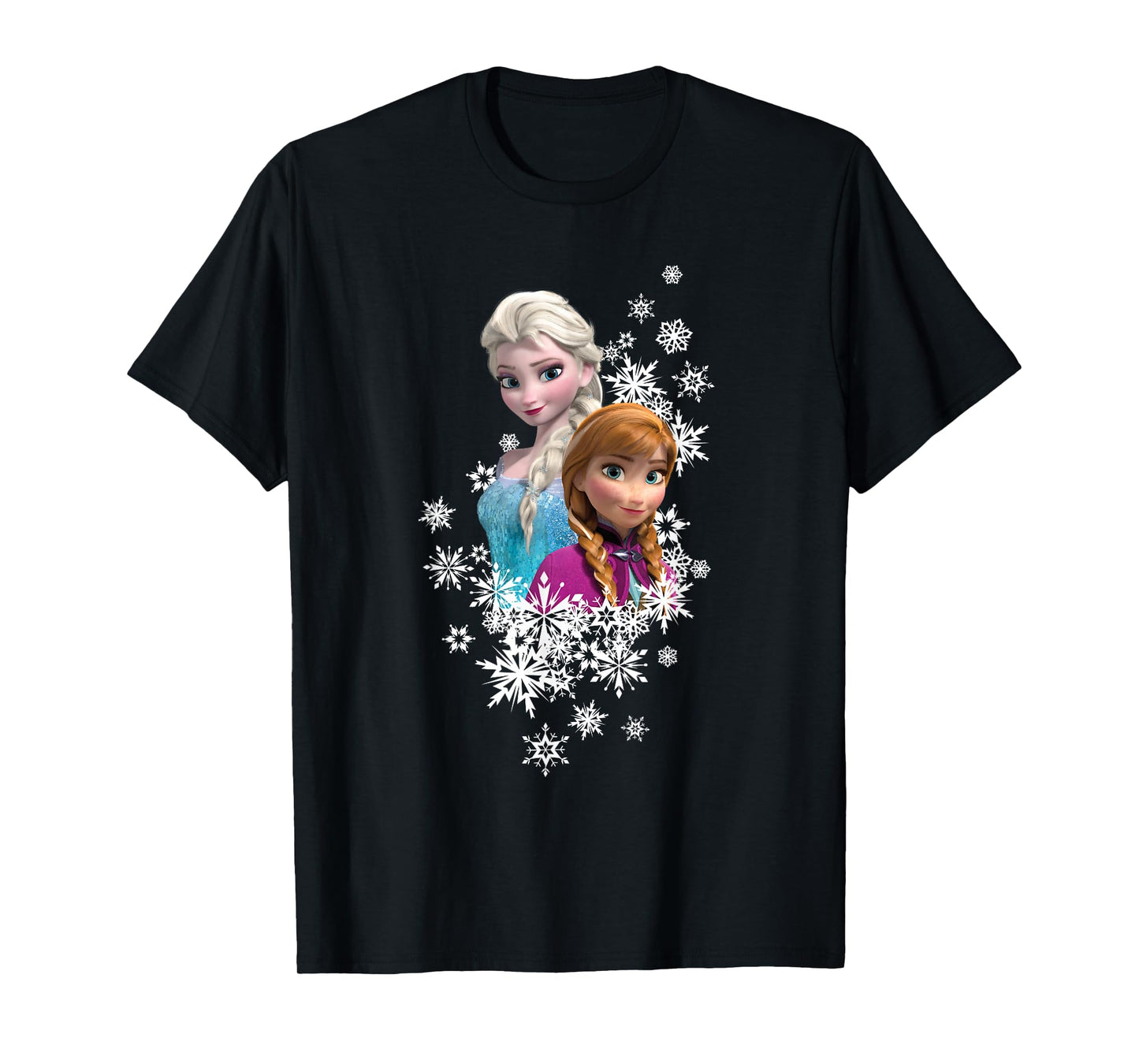 Disney Frozen Anna and Elsa Snowflakes T-Shirt Small