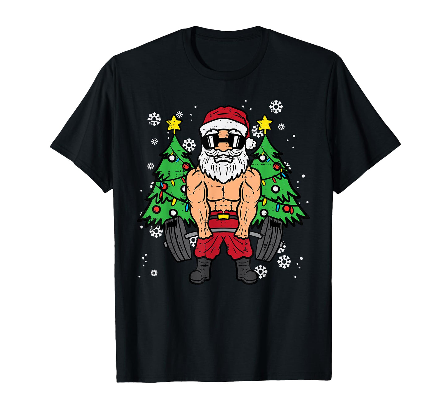 Christmas Santa Deadlift Xmas Weightlift Gym Men Women T-Shirt