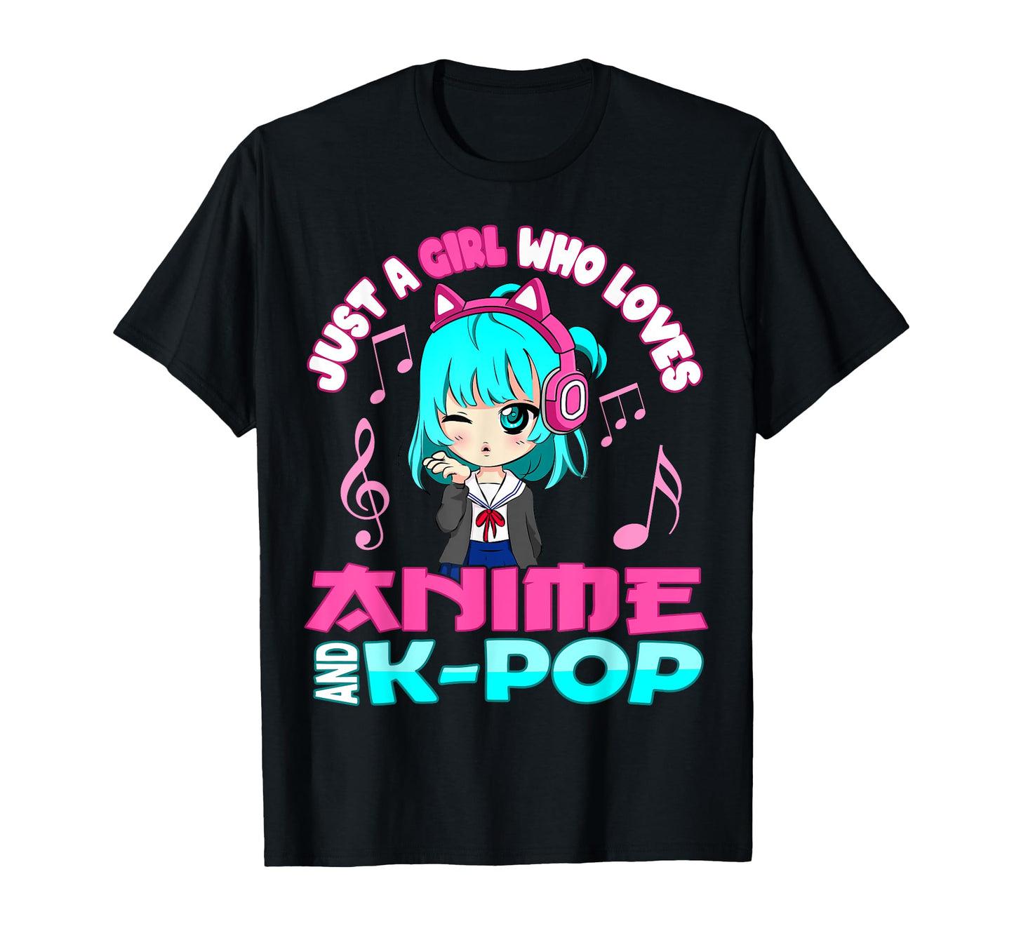 Anime and K-Pop Musik Manga Kawaii Chibi Merch KPOP Otaku T-Shirt