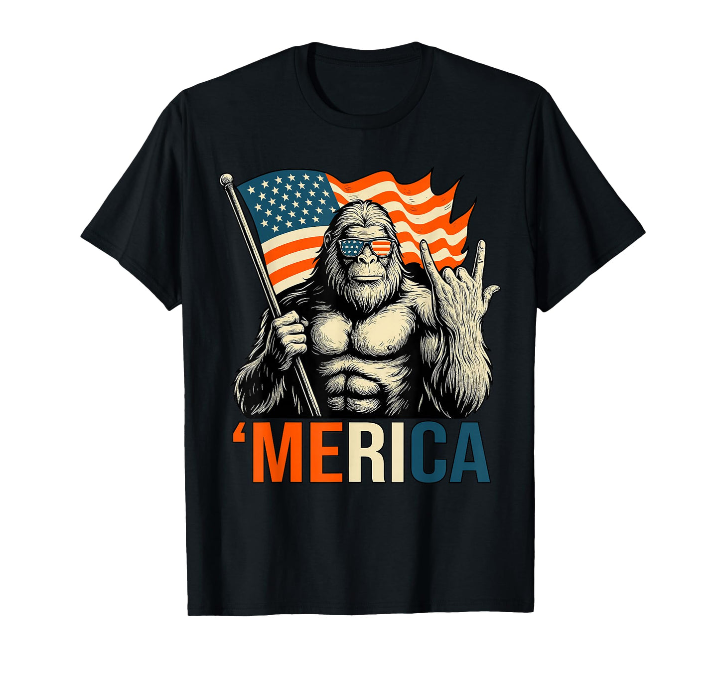 ‘Merica Gorilla Flag Sunglasses Funny Patriotic T-Shirt