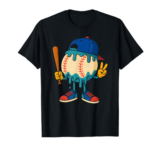 Ice Cream Drip Baseball Boys Back To school Youth T-Shirt