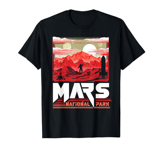 Mars National Park Vintage Sci-Fi Martian Exploration Space T-Shirt