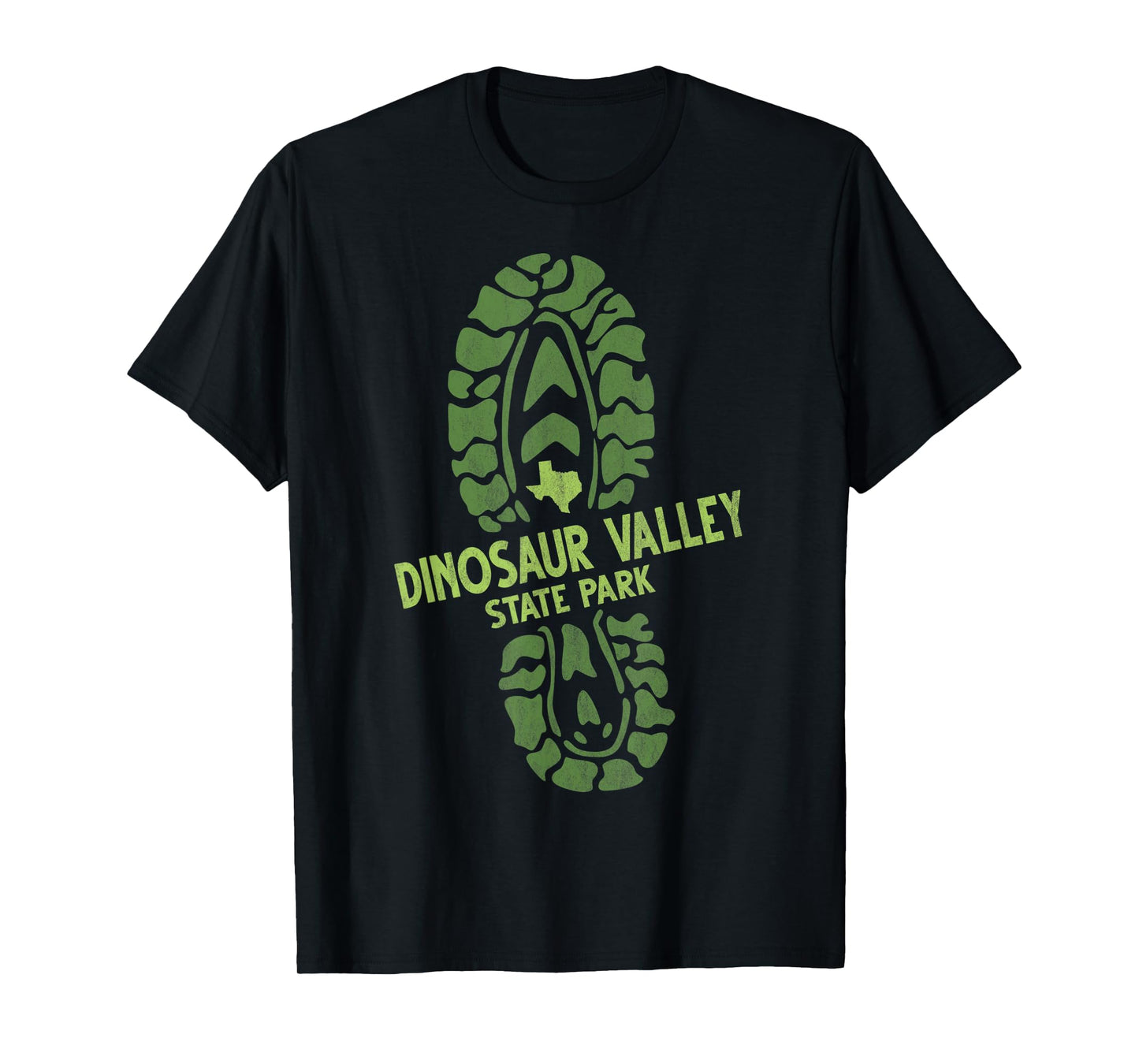 I Love Dinosaur Valley State Park Texas TX Hiking Boot Print T-Shirt