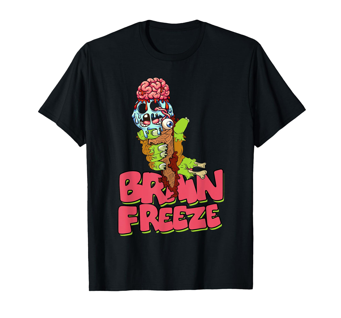 Brain Freeze Scary Zombie Ice Cream Cone Undead Flavor Men Women Kids T-Shirt