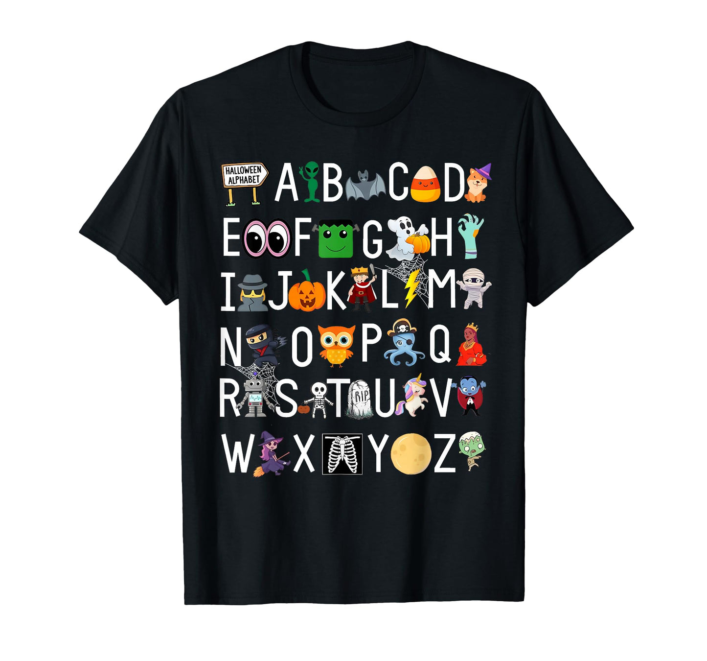 ABCs Learning Kindergarten Teacher Funny Halloween Alphabet T-Shirt