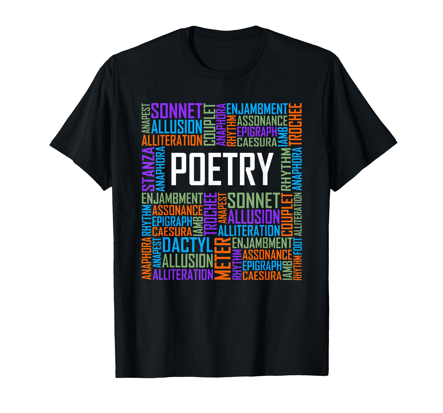 Poetry Words Lover Gift Poetry Writer Gifts T-Shirt