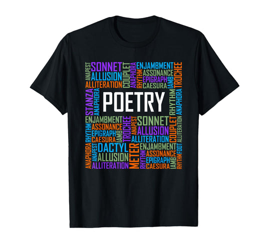 Poetry Words Lover Gift Poetry Writer Gifts T-Shirt