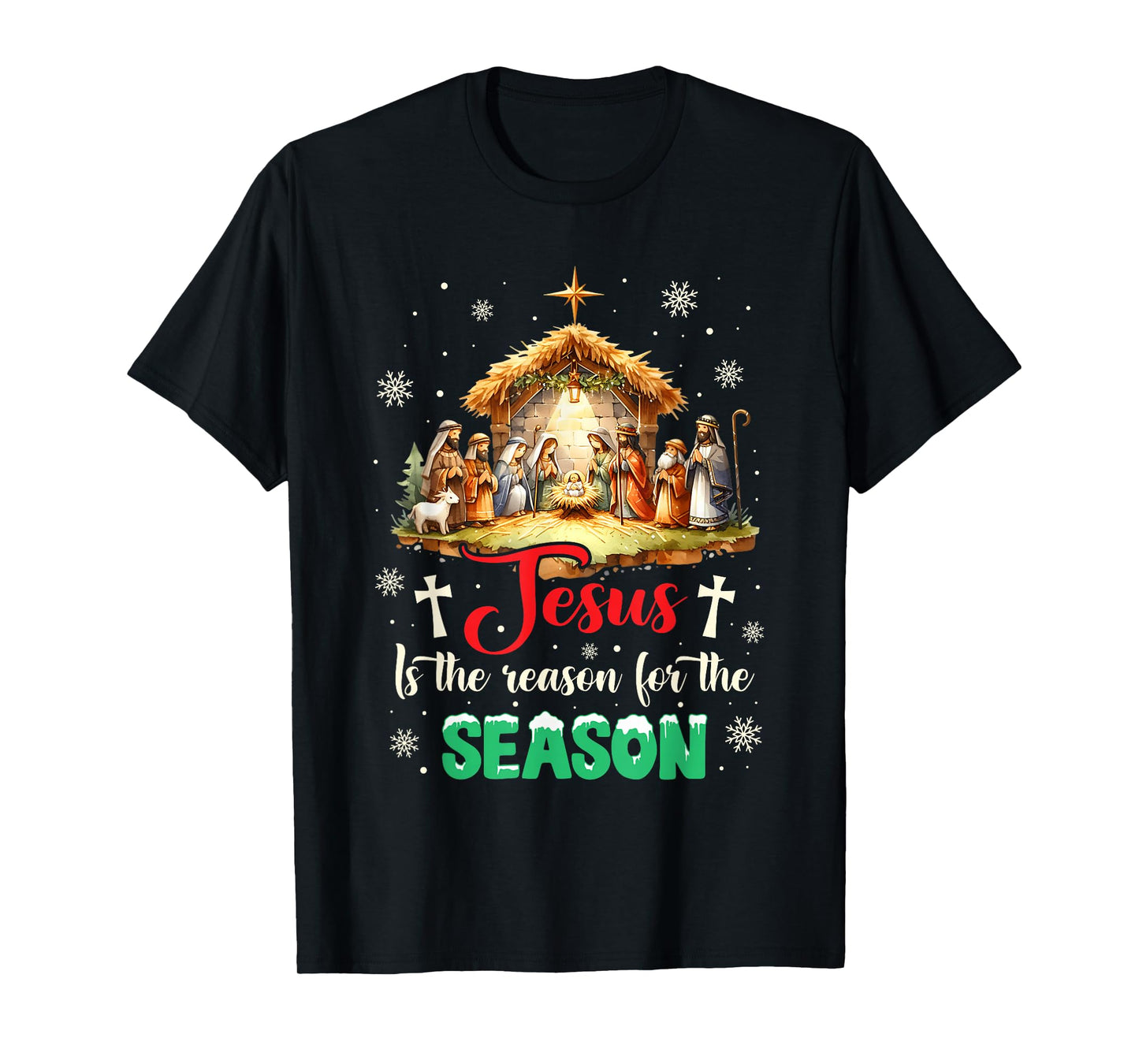 Jesus is The Reason for The Season Christian Faith Christmas T-Shirt
