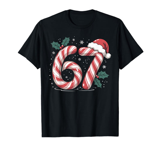 Christmas Candy Cane 67 Meme Funny Boys Girls T-Shirt
