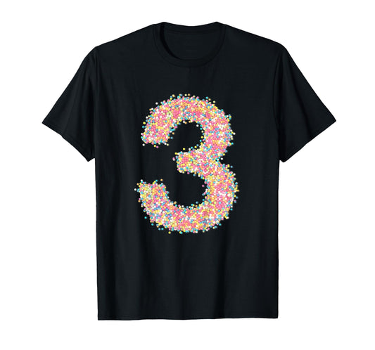 Kids Kids 3rd Birthday Rainbow Sprinkles 3 Tshirt T-Shirt
