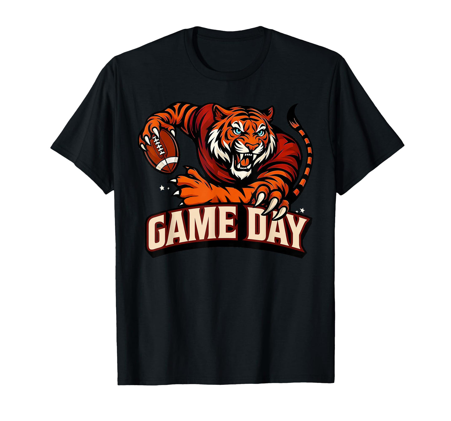 Touchdown American Football Game Day Thanksgiving Tiger Cool T-Shirt