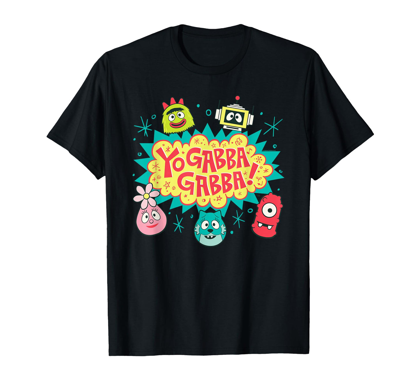 Yo Gabba Gabba! Logo with Character Heads TV Show T-Shirt