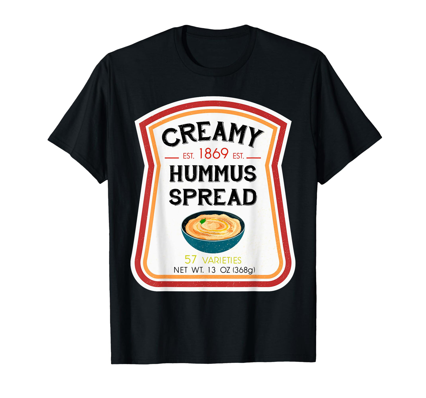 Hummus Spread Bottle Label Halloween 2021 Couples Costume T-Shirt