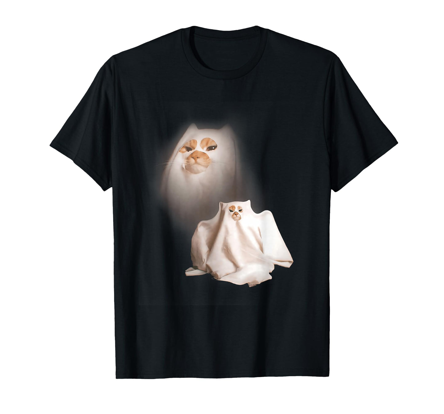 Ghost Kitten Vintage Halloween Cat Funny Meme Cringe Spooky T-Shirt