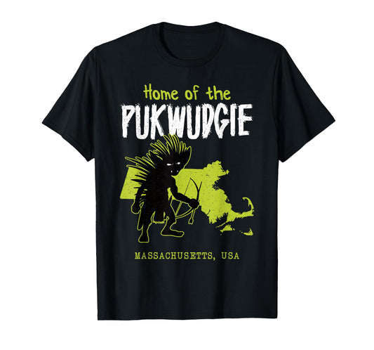 Home Of The Pukwudgie Massachusetts State American Cryptid T-Shirt