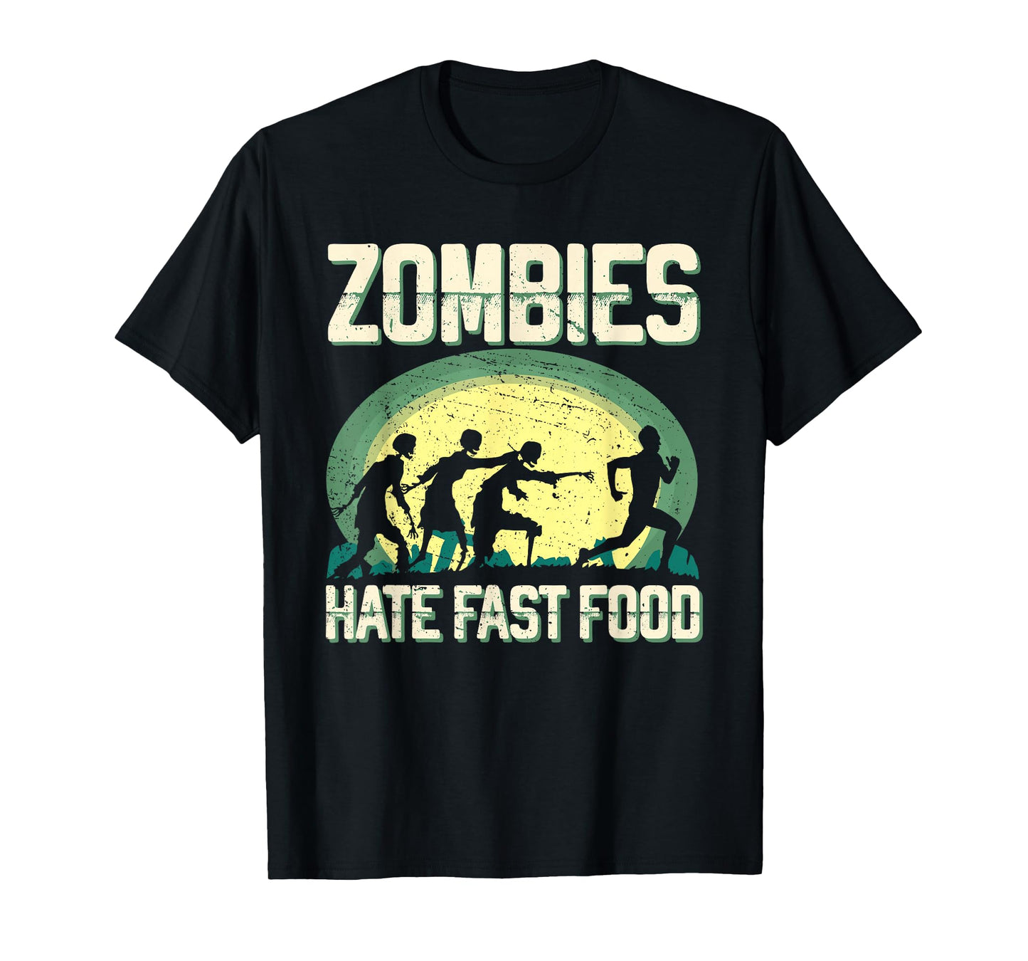 Zombie Hate Fast Food Runner Marathon Apparel T-Shirt