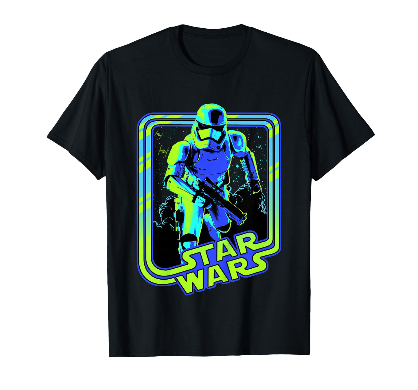 Kids Star Wars Classic Stormtrooper Retro Neon Glow Poster T-Shirt