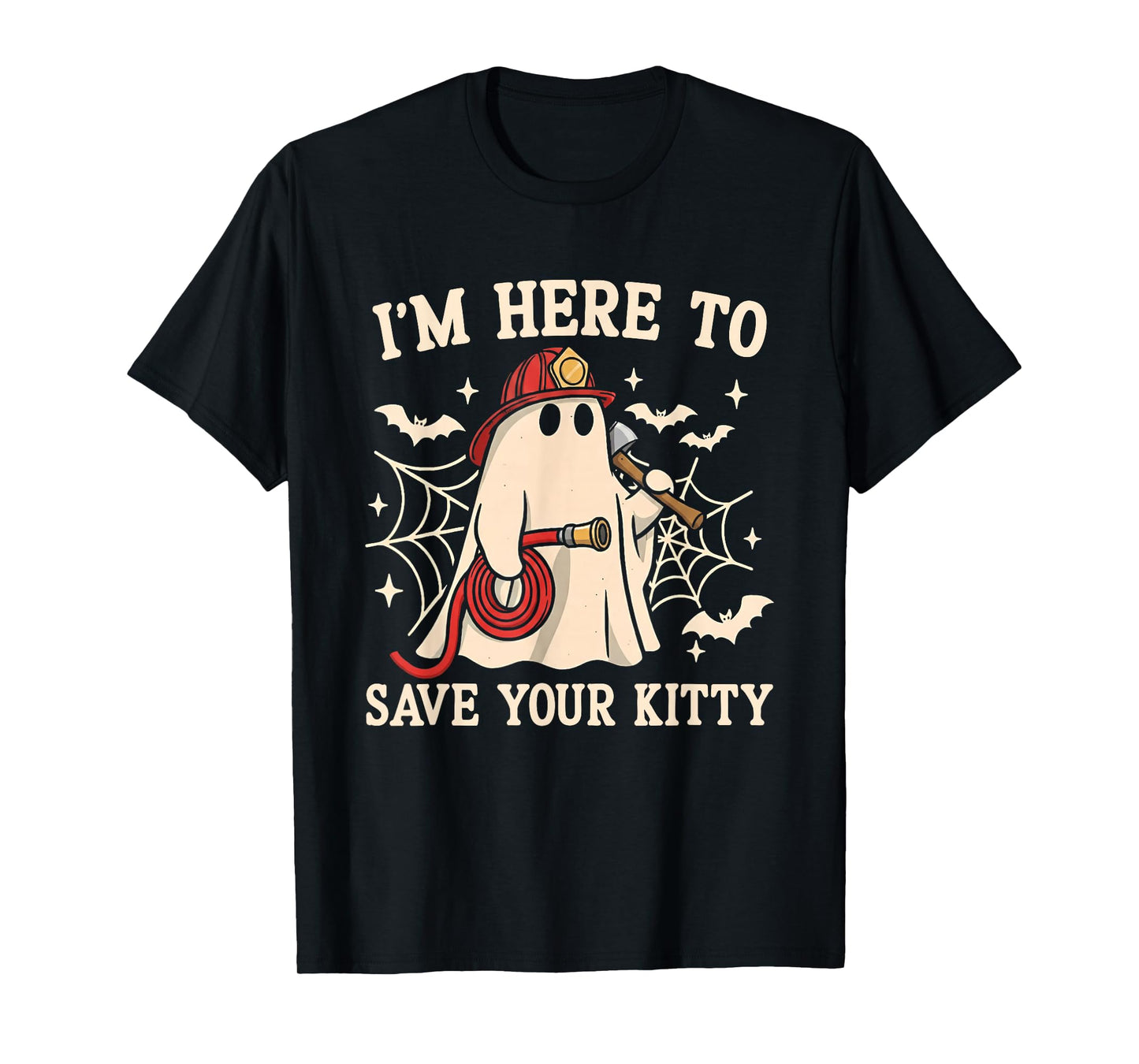 Save Your Kitty Funny Firefighter Fireman Halloween Costume T-Shirt