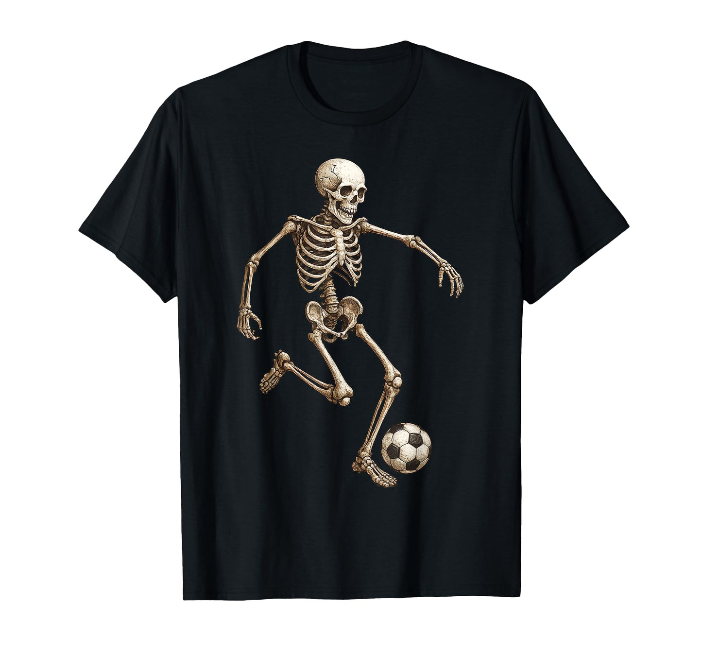Skeleton Soccer Retro Halloween Costume Funny Men Boys Kids T-Shirt