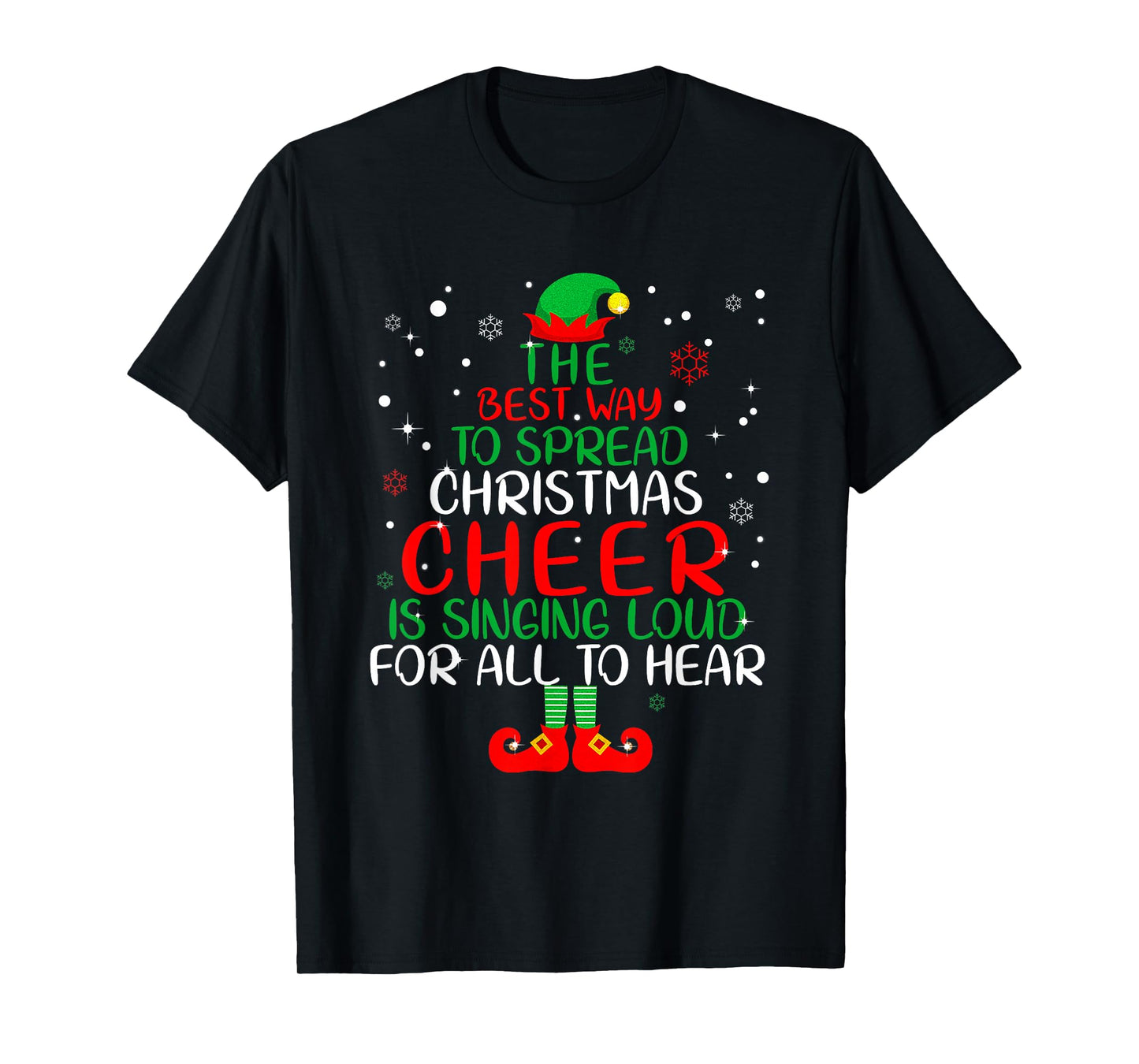 Elf Shirt The Best Way to Spread Christmas Cheer Boys Mens T-Shirt