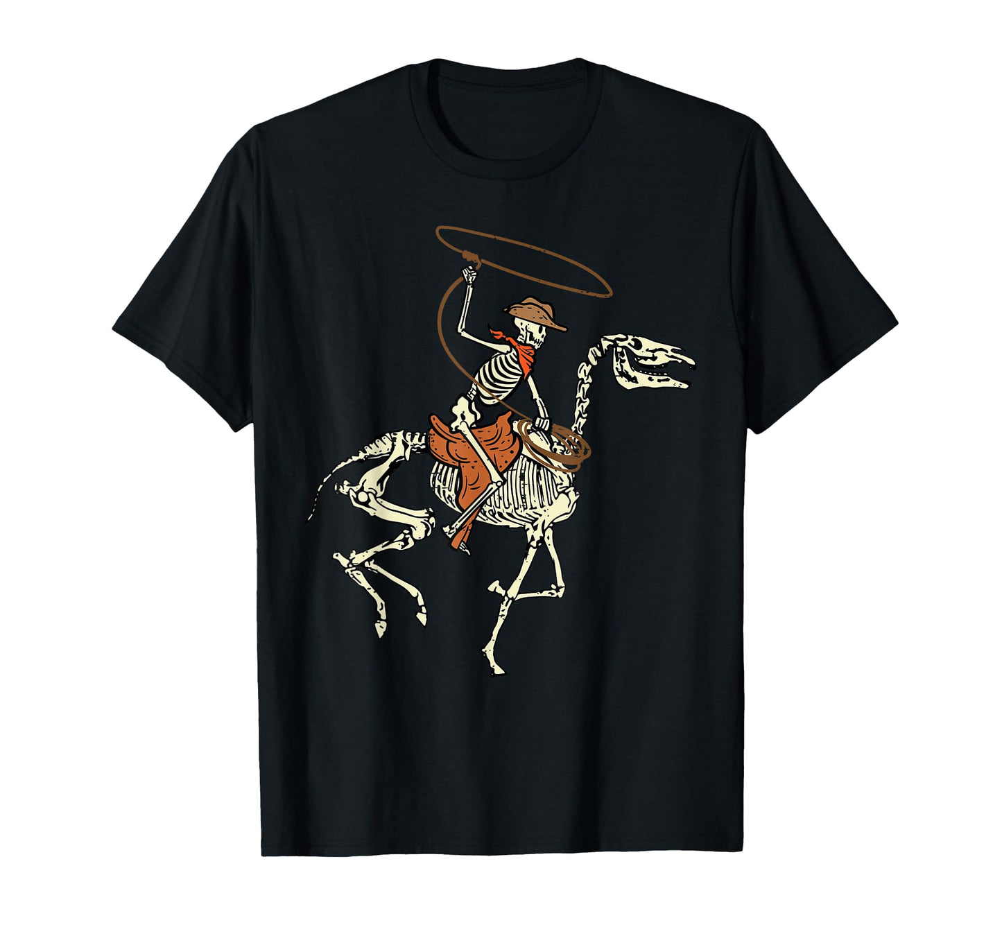 Halloween Cowboy Horse Skeleton Costume Men Boys Kids Women T-Shirt