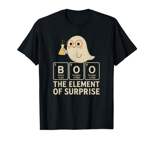 Chemistry Boo The Element of Surprise Cute Chemist Halloween T-Shirt
