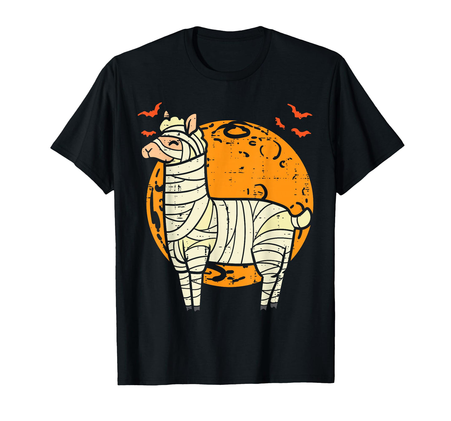 Mummy Llama Moon Cute Halloween Alpaca Animal Men Women Kids T-Shirt