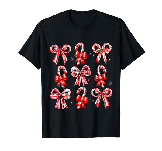 Christmas Candy Cane Santa Xmas Kids Toddler Youth Women Men T-Shirt