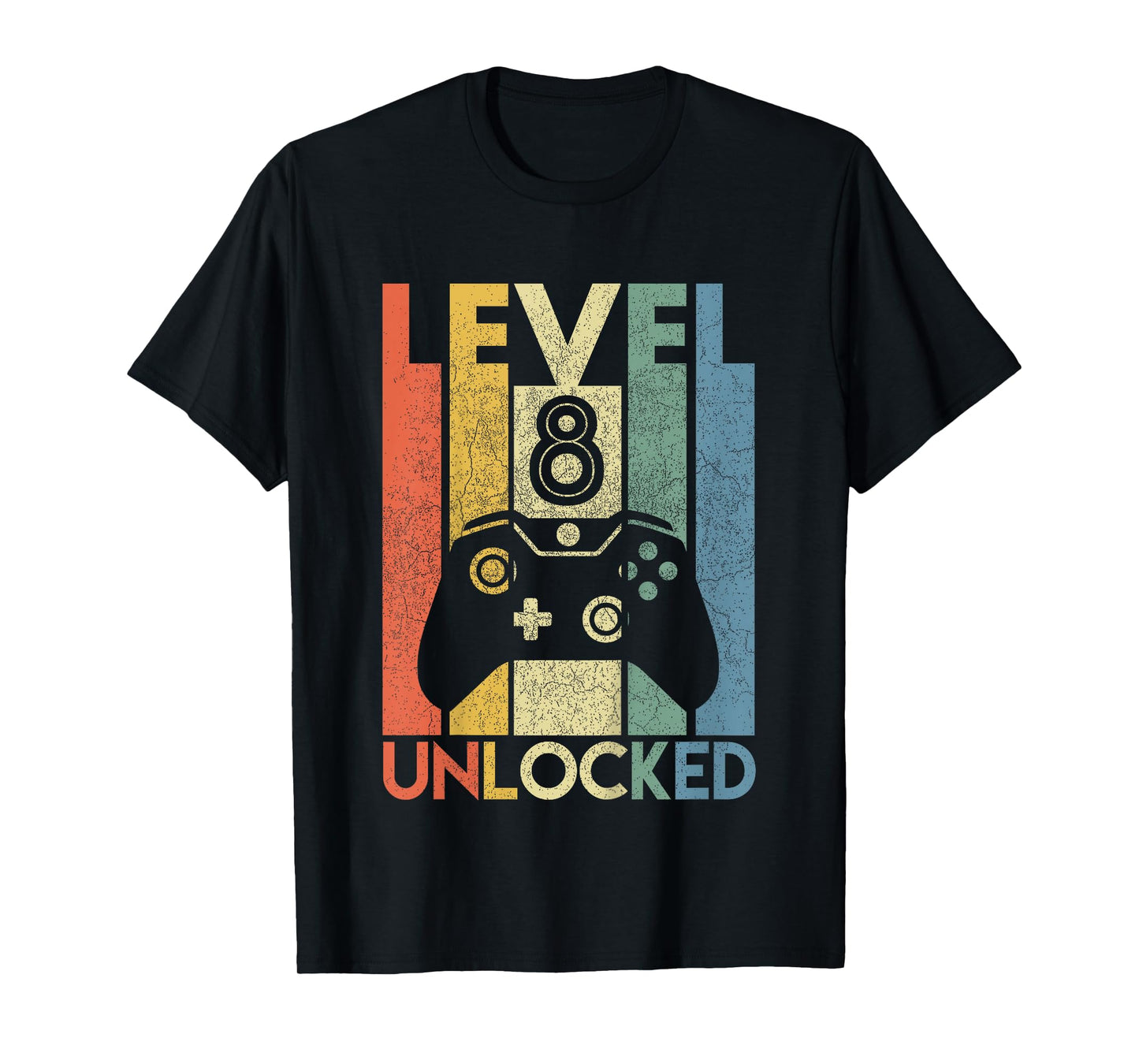Kids Level 8 Unlocked Funny Video Gamer 8th Birthday Gift T-Shirt