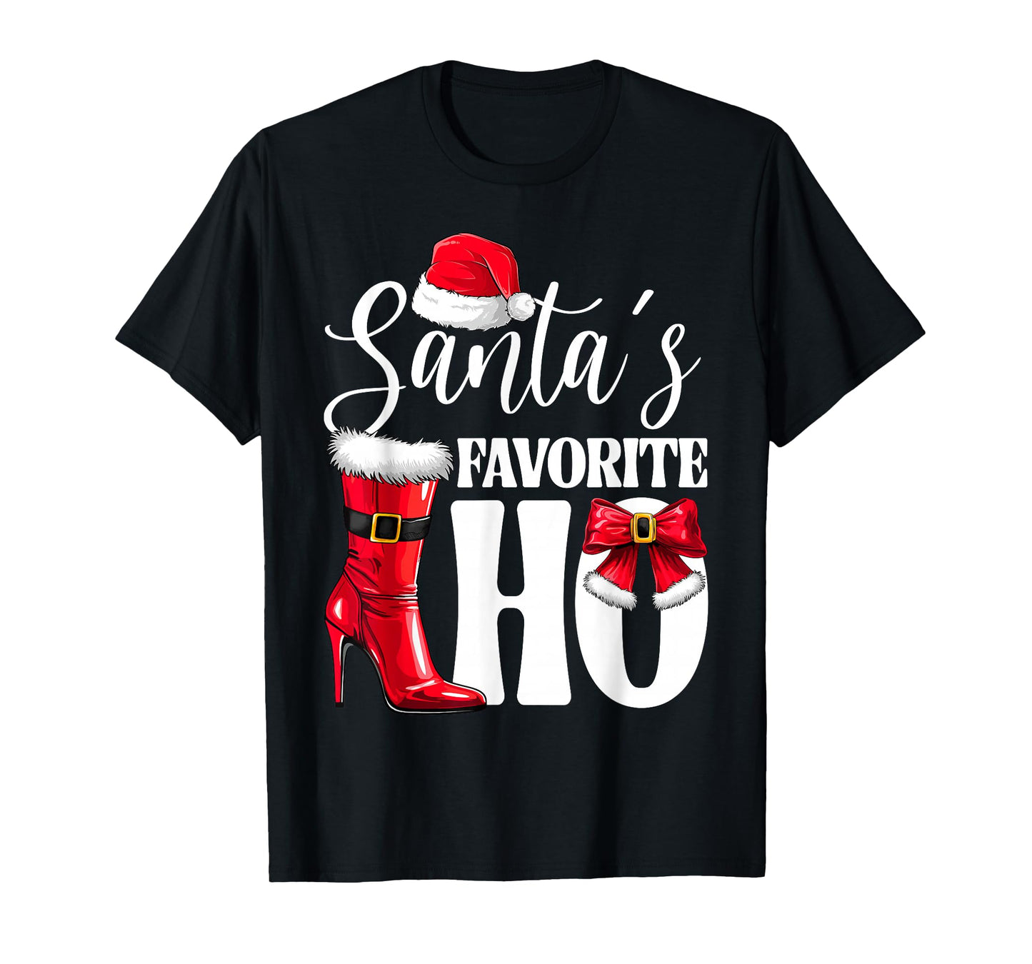 Santa's Favorite HO Christmas Lights Merry Christmas Pajamas T-Shirt