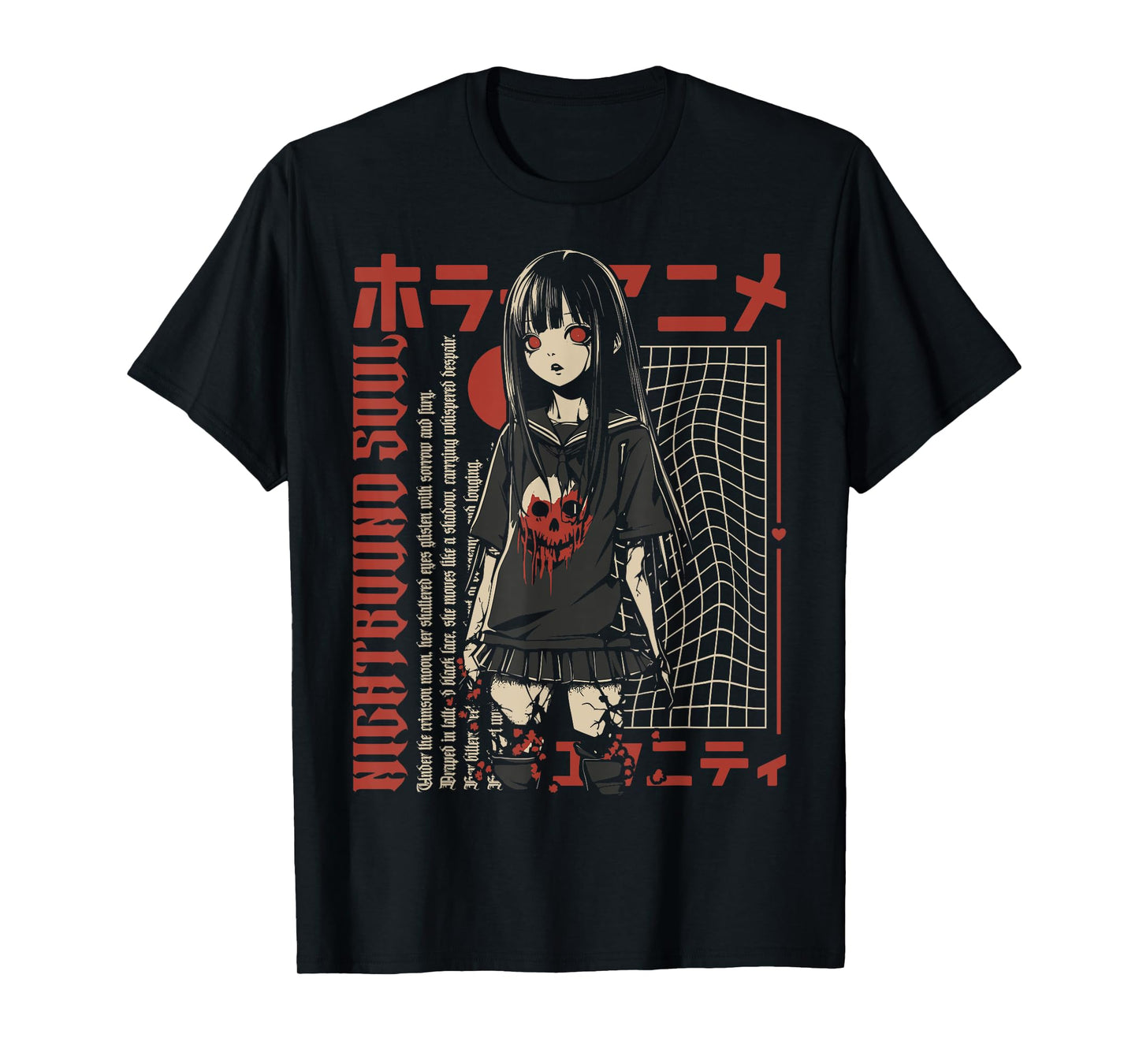 Anime Horror Girl Aesthetic Soft Grunge Waifu Japanese Girl T-Shirt
