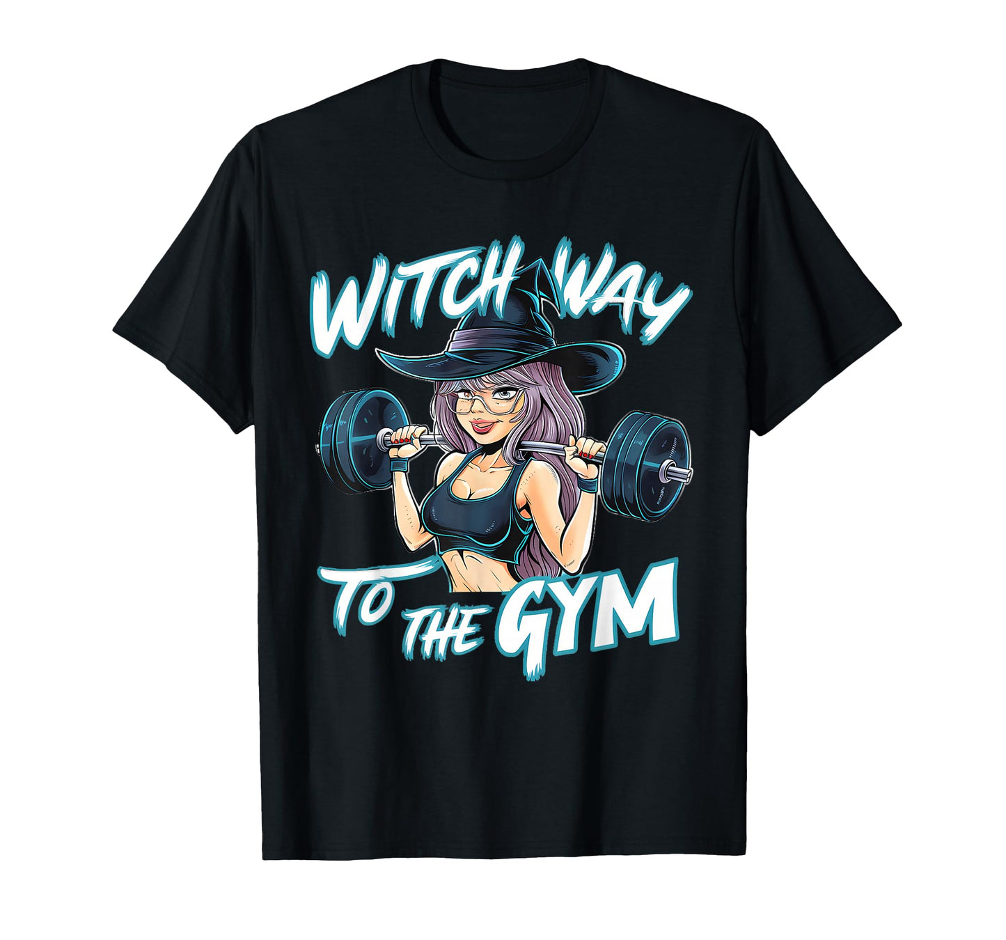 Witch Way to the Gym Halloween Workout Fitness Anime T-Shirt