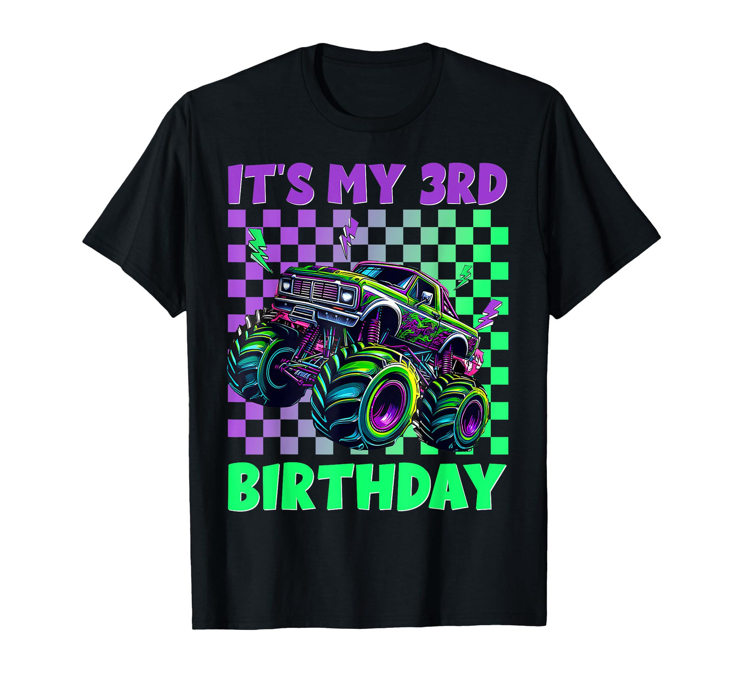 Funny It's My 3rd Birthday Boy Monster Truck 3 Year Old Kids T-Shirt