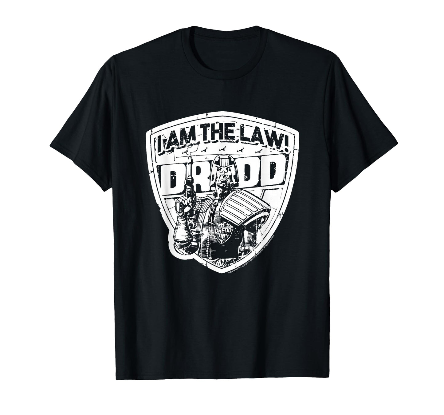 Judge Dredd I Am The Law! Comic Badge 2000 AD T-Shirt