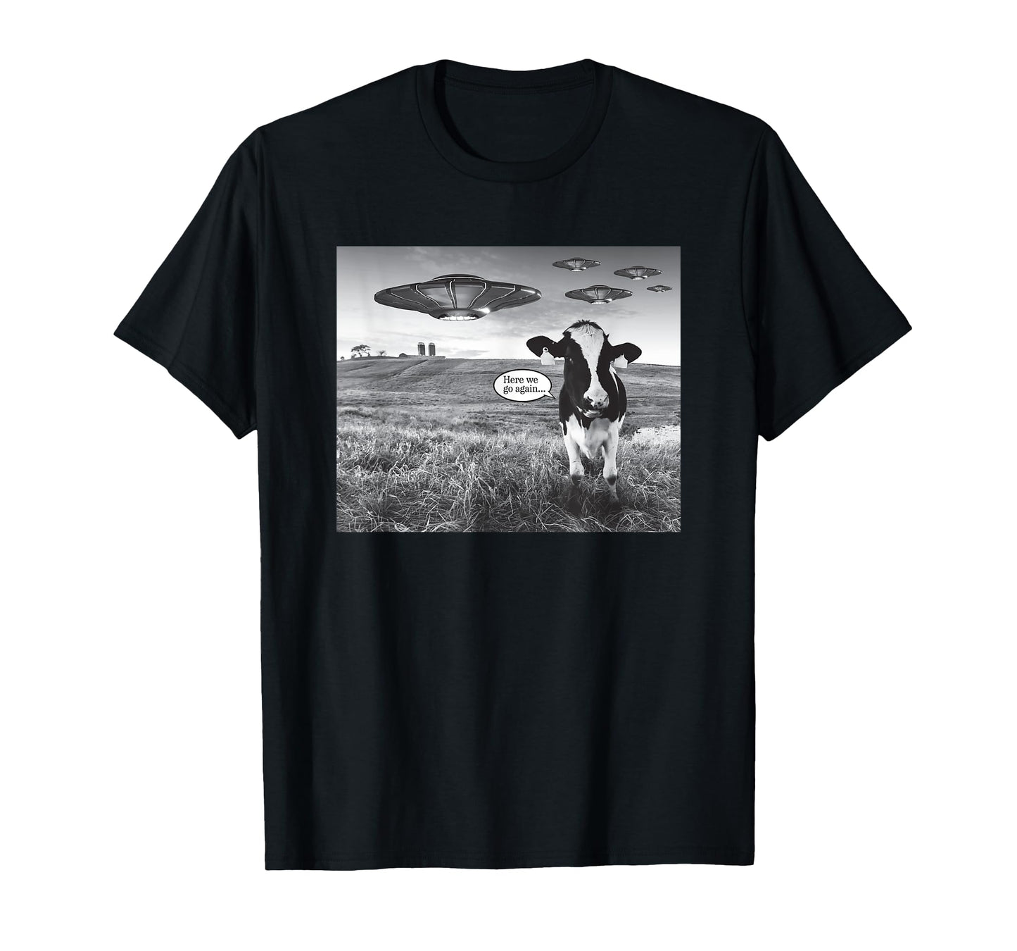 Funny Cow Selfie With Alien T-Shirt