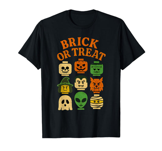 Brick or Treat Halloween Costume Building Bricks Family T-Shirt