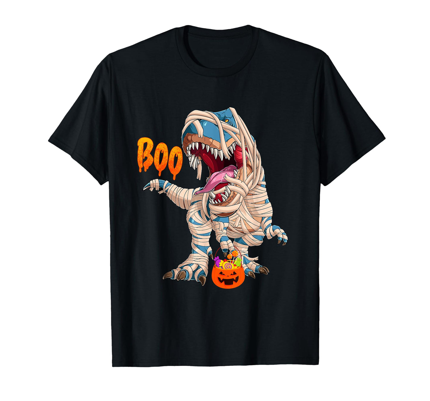 BOO Halloween Ghost Skeleton Dinosaur T-Rex T-Shirt