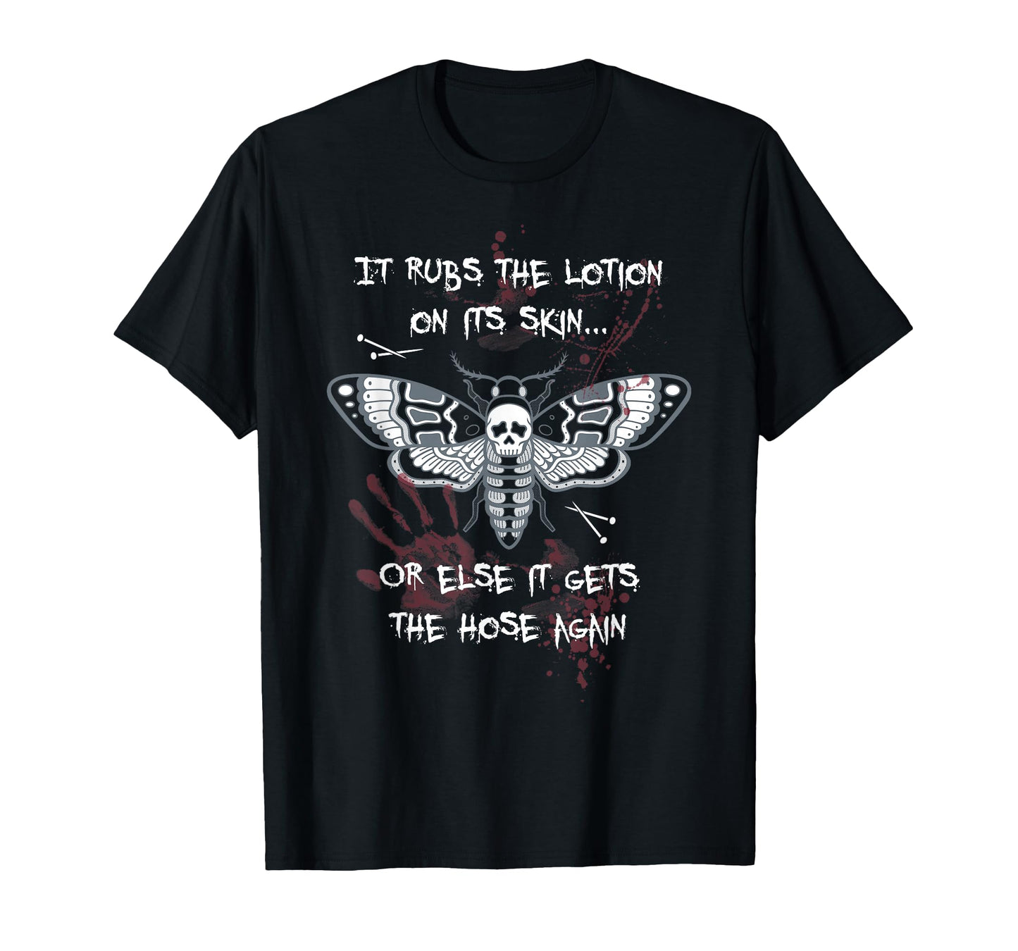 Gothic Horror Deaths Head Moth Slogan T-Shirt T-Shirt
