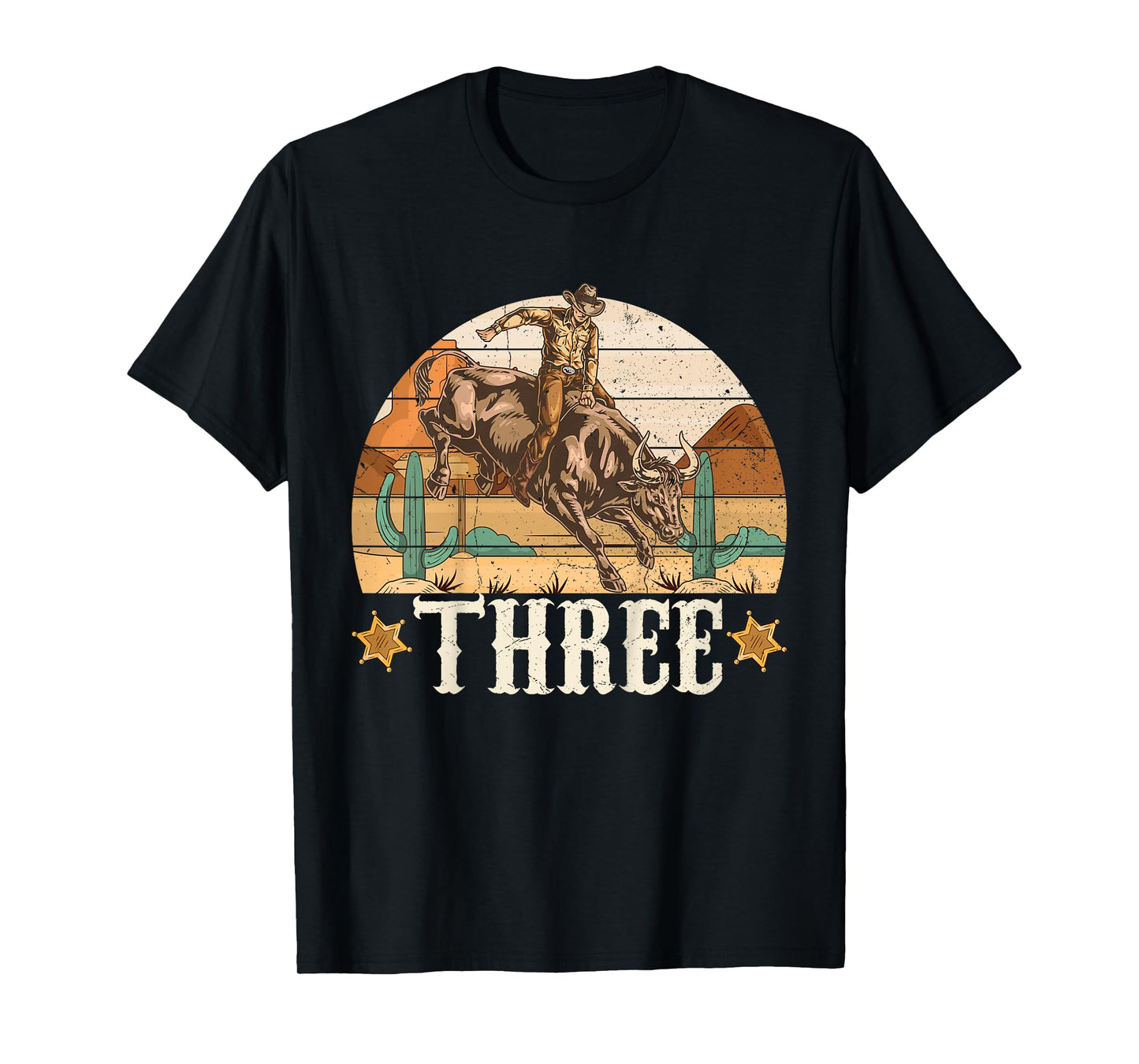 Bull Riding 3rd Birthday 3 Years Old Boy Cowboy Rodeo T-Shirt