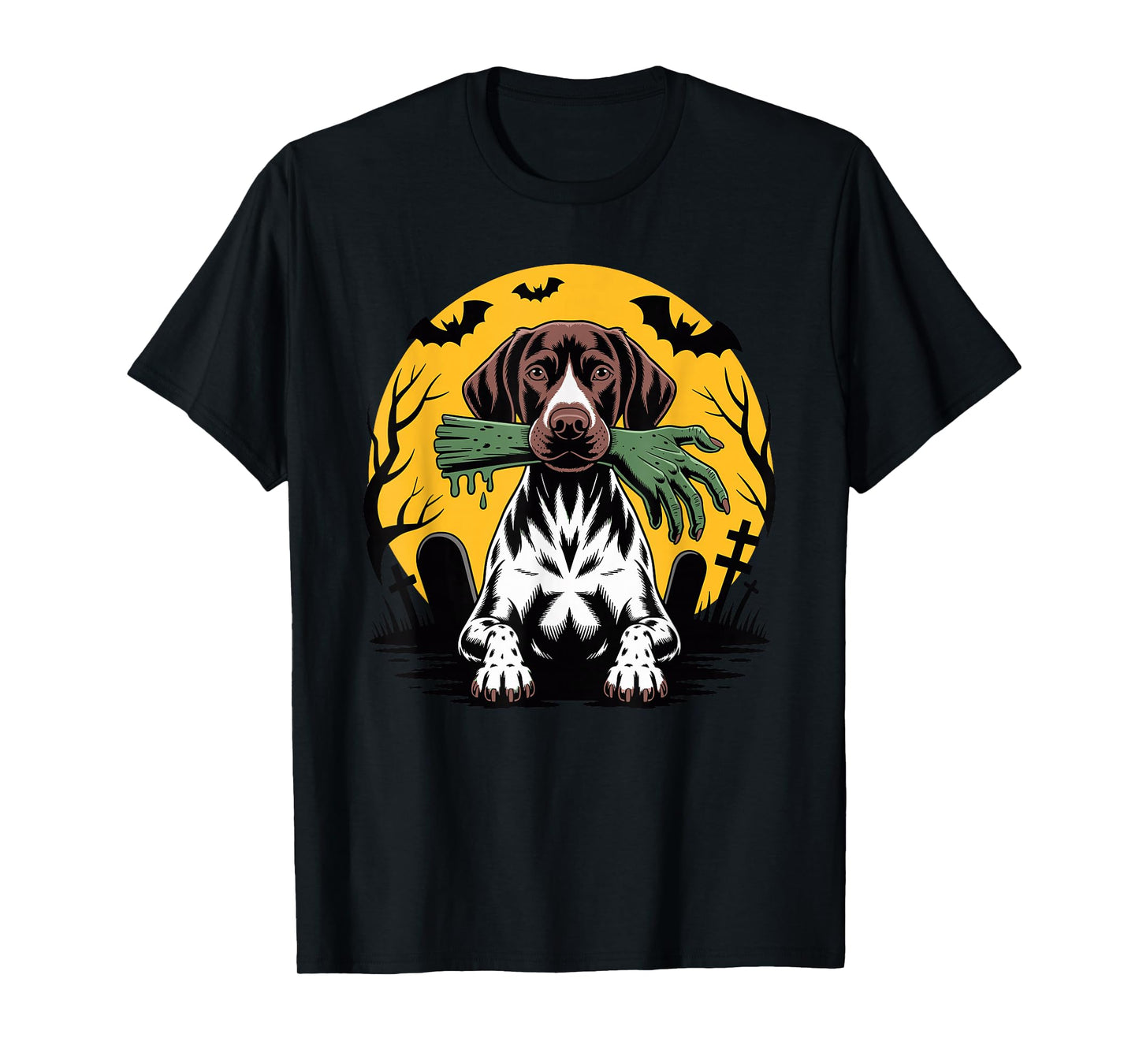 Halloween Moon Zombie German Shorthaired Pointer Dog GSP T-Shirt