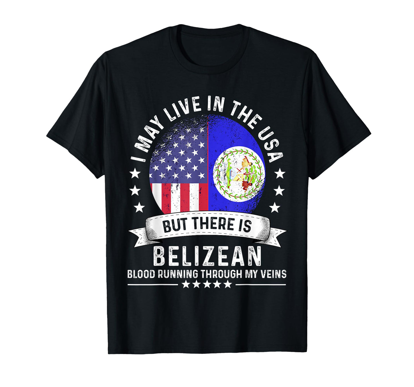 Belizean American Patriot Grown Country Belize Flag T-Shirt
