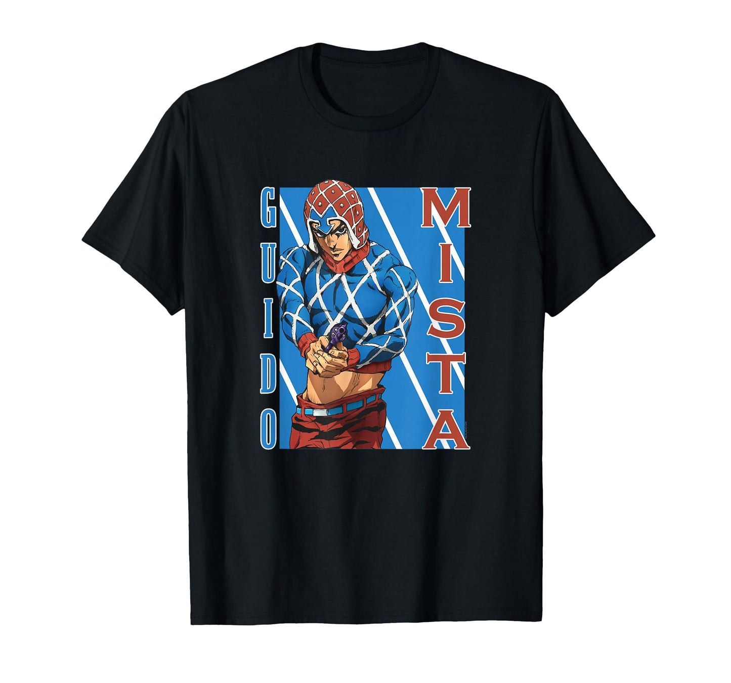JoJo Part 5 Golden Wind Guido Mista Six Bullets Pose Anime T-Shirt