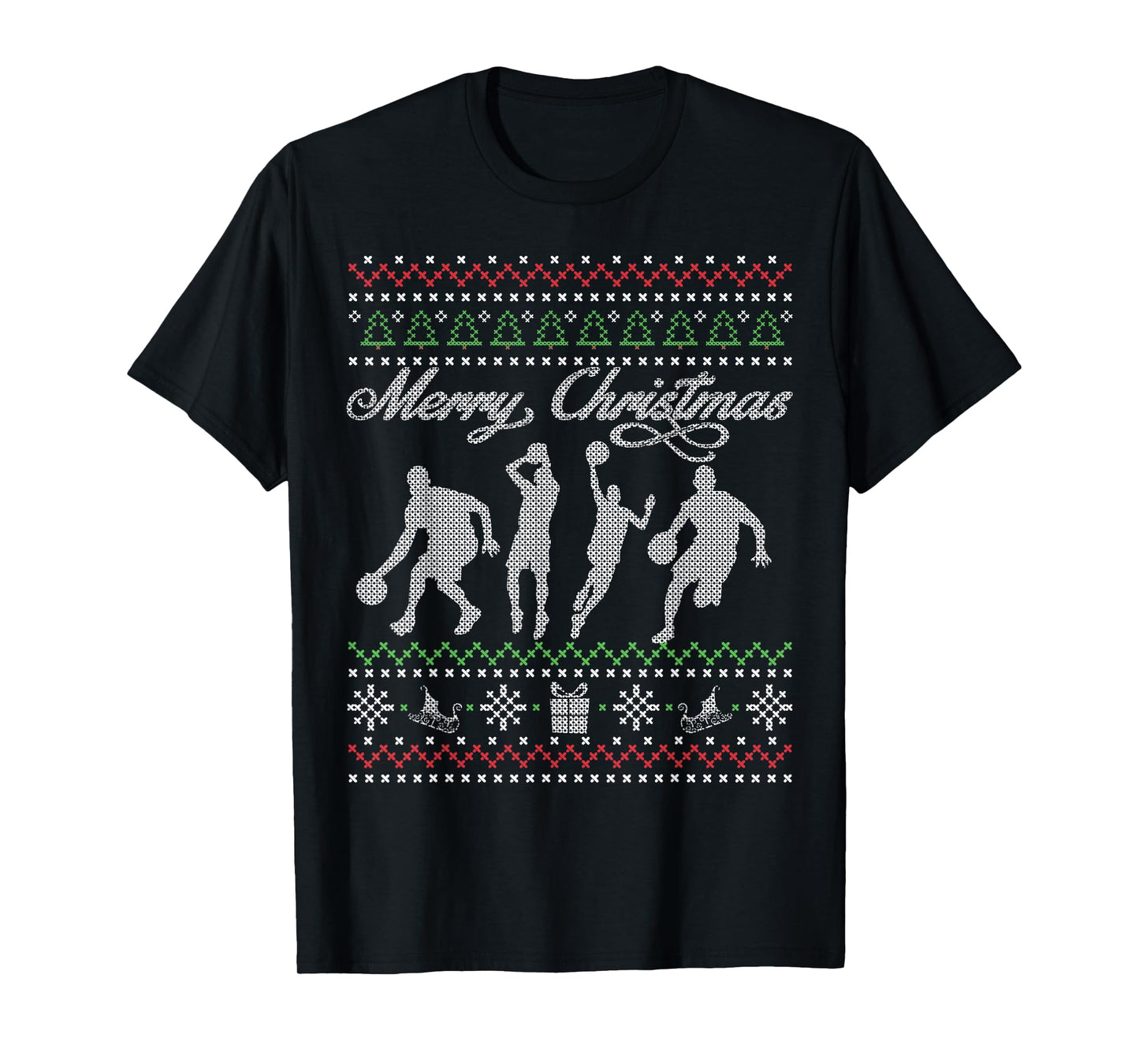 Basketball Christmas T Shirt | Ugly Xmas Gift T-Shirt