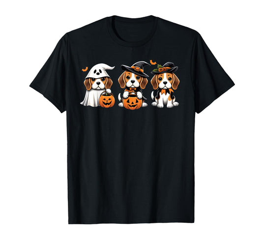 Cute Beagle Spooky Halloween Costume Beagle Ghost Dogs T-Shirt