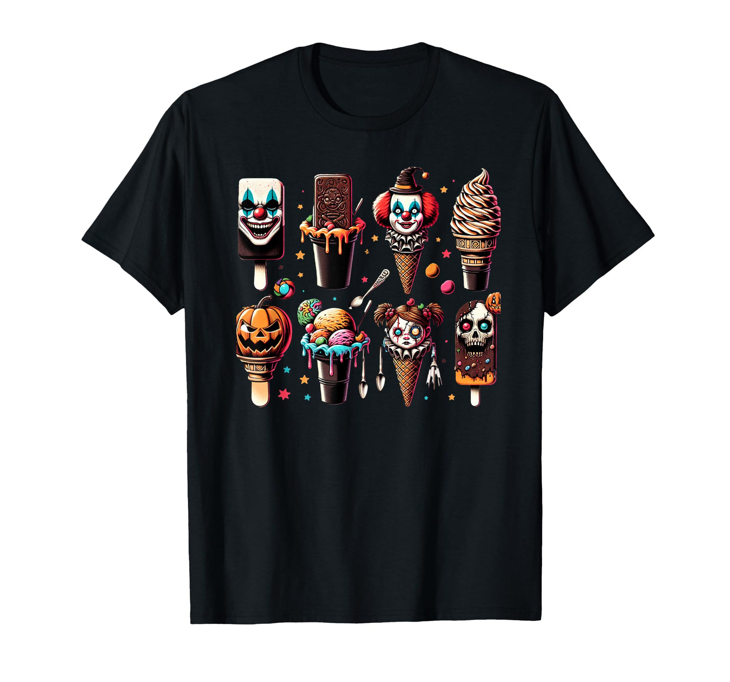 Vintage Horror Movie Summer Popsicle Halloween Summerween T-Shirt