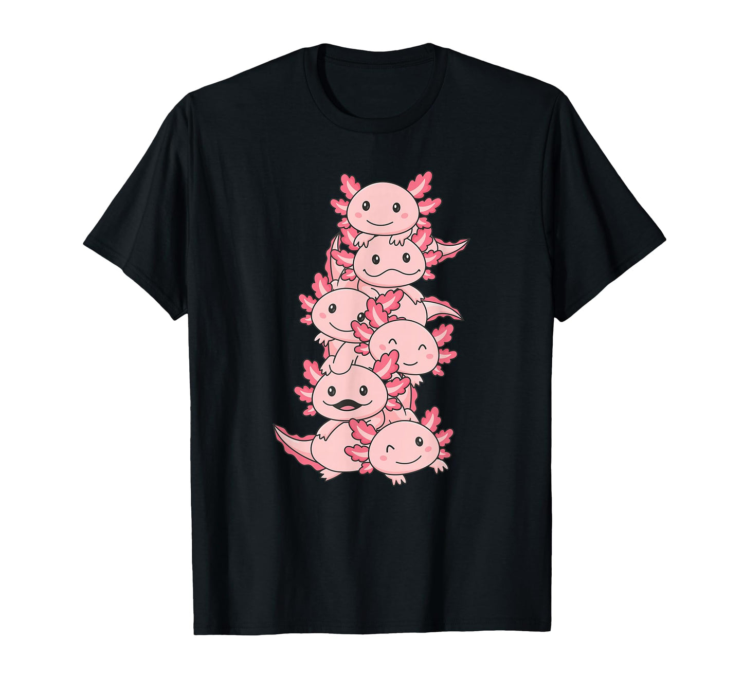 Axolotl Pile Cute Animals Kawaii Anime Funny Axolotl T-Shirt