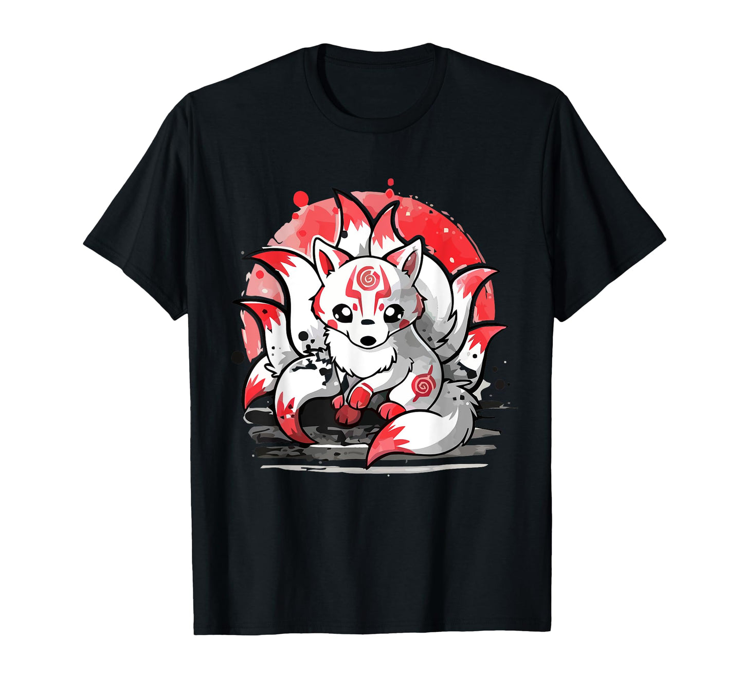 Laughing nine-tails Kitsune Japanese Fox Kids Teens Girls T-Shirt