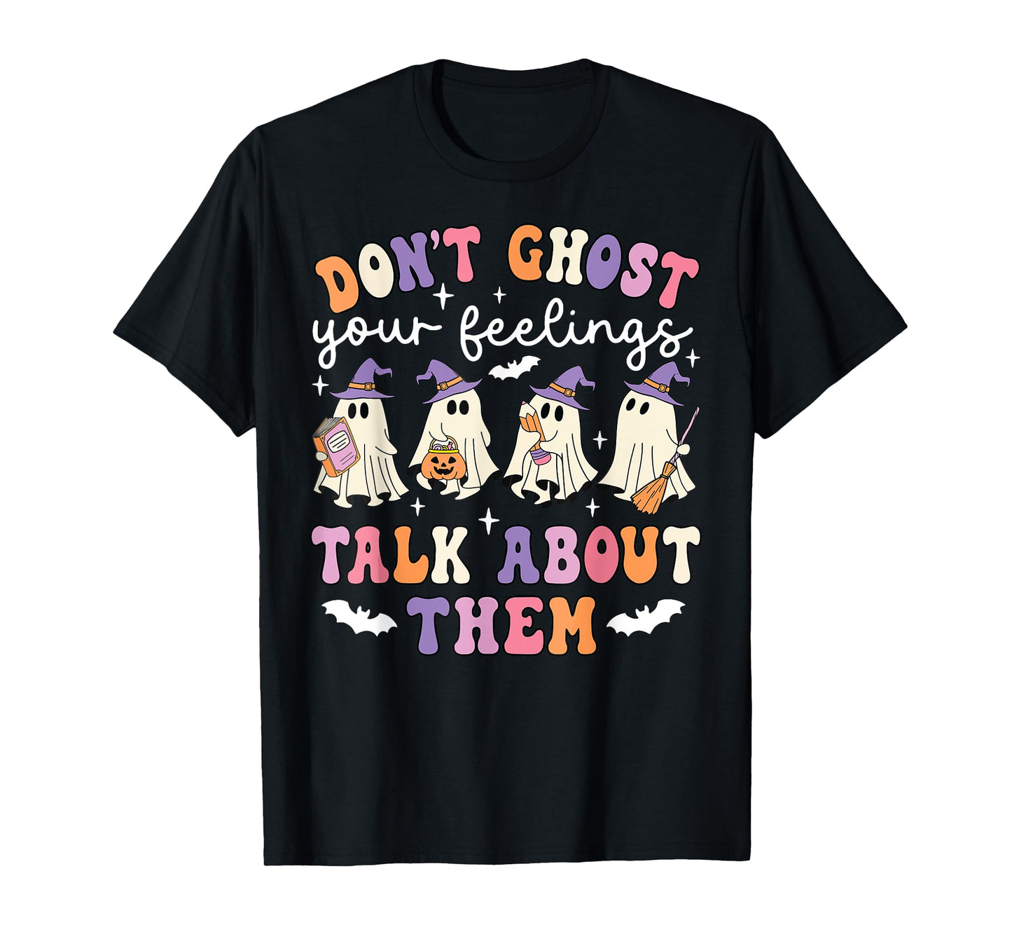 Halloween Spooky Do Not Ghost Your Feeling School Counselor T-Shirt