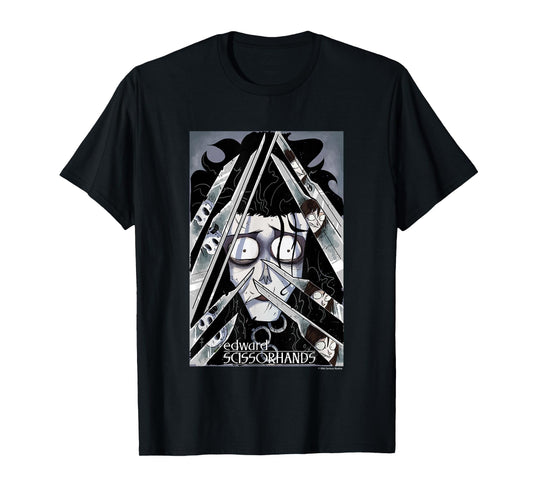 Edward Scissorhands Edward Behind Scissors Comic Book Poster T-Shirt